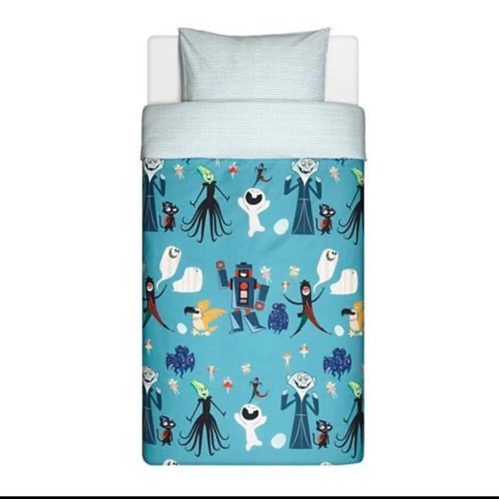 IKEA LATTJO Halloween Twin Duvet Cover Fairies Ghosts Vampires 100% Cotton Cats‎